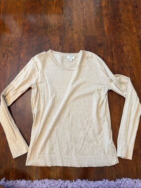 J. Crew Lightweight Cream Long-Sleeve Crewneck